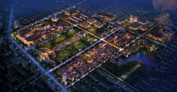 03-陵县城市设计中心区夜景鸟瞰图
