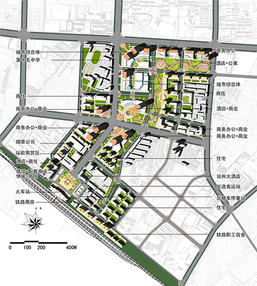 现代城市高铁站前区的空间引导 ——武威火车站站前区城市设计 规划